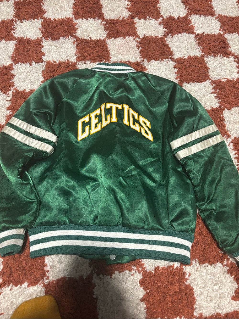 Celtics Green Satin Varsity Jacket